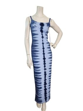 Young Fabulous & Broke Maxi Dress Women's XS Blue Tie-Dye NEW